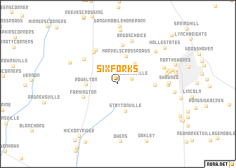 map of Six Forks