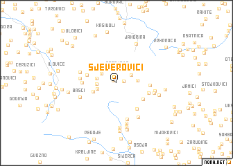 map of Sjeverovići