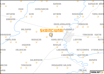 map of Skainčiūnai