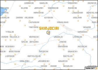 map of Skirjočiai