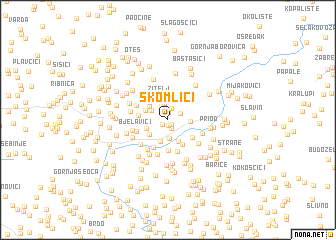 map of Škomlići