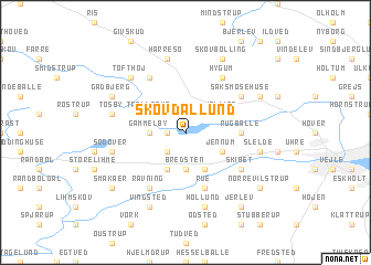 map of Skovdallund