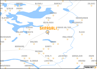 map of Skradaļi