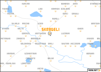 map of Skradeļi