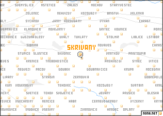 map of Skřivany