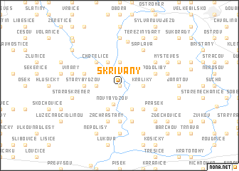 map of Skřivany