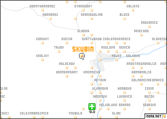 map of Skubín