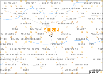 map of Skurów