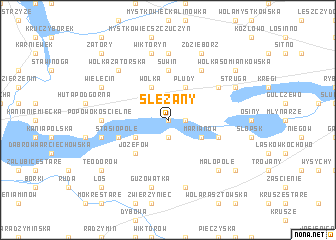 map of Ślężany