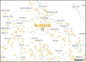 map of Slišković