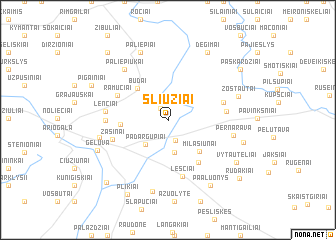 map of Šliužiai