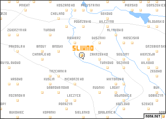 map of Śliwno