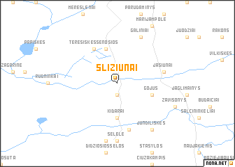 map of Sližiųnai