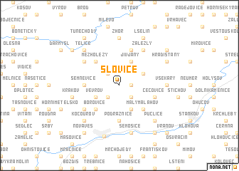 map of Šlovice