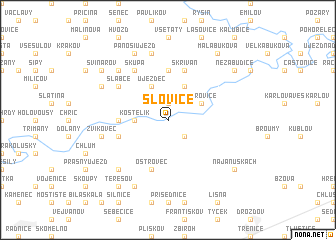 map of Šlovice
