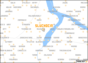 map of Słuchocin