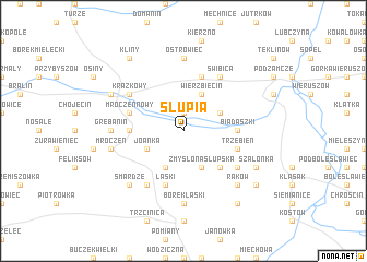 map of Słupia