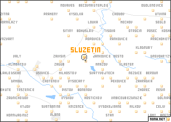 map of Služetín