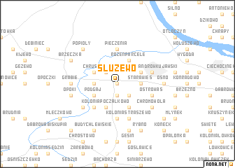 map of Służewo