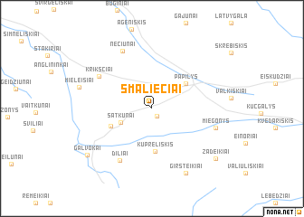 map of Smaliečiai