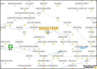 map of Smidstrup