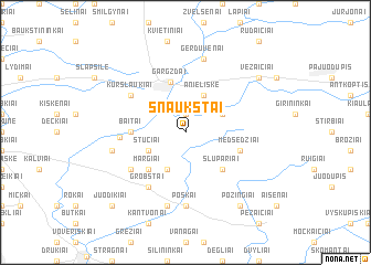 map of Šnaukštai