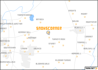 map of Snows Corner