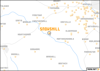 map of Snows Mill