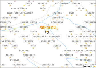 map of Sokołów