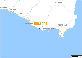 map of Solànas