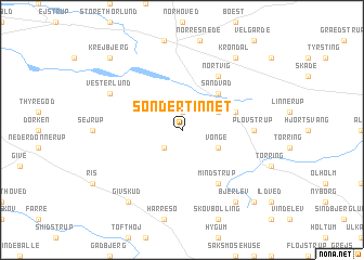 map of Sønder Tinnet