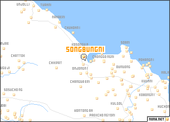 map of Sŏngbung-ni