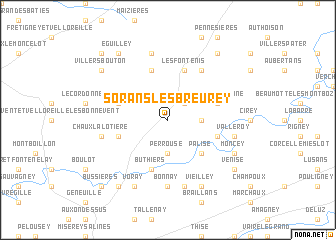 map of Sorans-lès-Breurey
