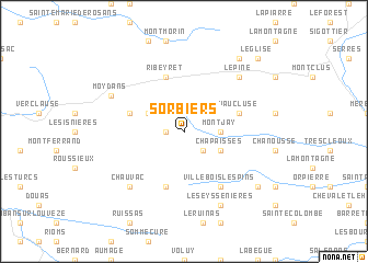 map of Sorbiers