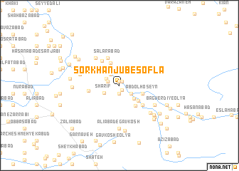 map of Sorkhānjūb-e Soflá