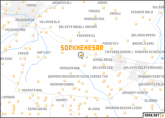 map of Sorkh-e Ḩeşār