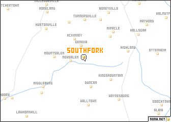 map of South Fork