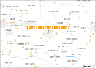 map of Southwest Greensburg