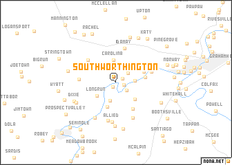 map of South Worthington