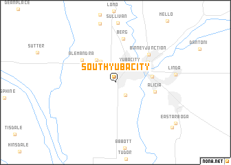 map of South Yuba City