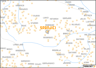 map of Španjići