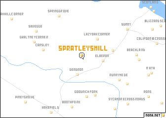 map of Spratleys Mill