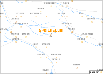 map of Spričvecumi