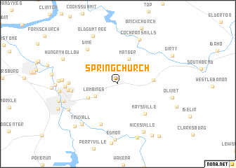 map of Spring Church