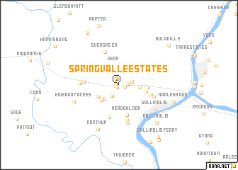 map of Spring Valle Estates