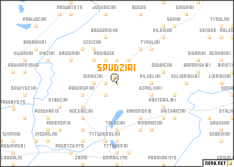 map of Spudžiai