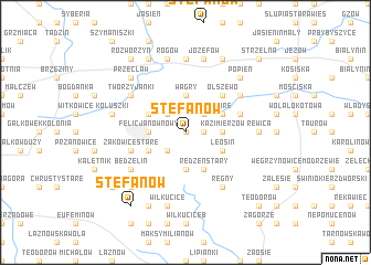 map of Stefanów