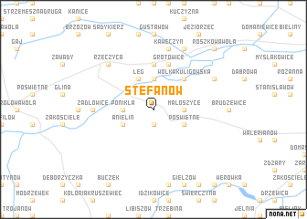 map of Stefanów