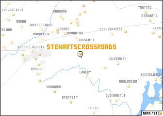 map of Stewarts Crossroads