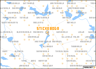 map of Stickeboda